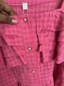 Pink Ruffle Top Big size