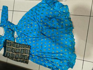 Blue &amp; Gold Indian Choli