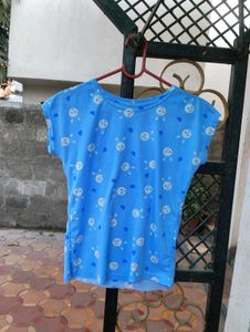 Blue Crop Tshirt For Girls And Women