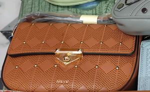 Iykyk Compact Brown Textured Crossbody Bag