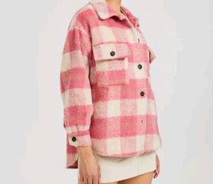 Pink Plaid Shacket
