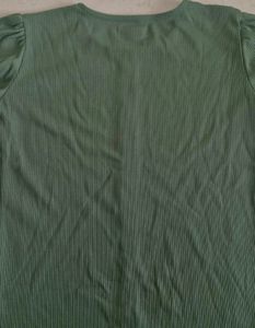 Bottle Green Button-Up Top