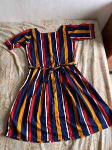 Striped Fit &amp; Flare Dress