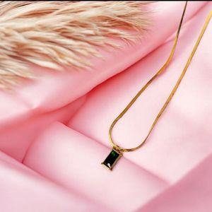 18 Carat Gold Plated Emerald Necklace