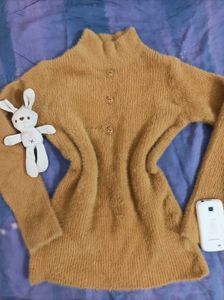 Fuzzy Soft Turtle Neck Top