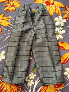 Gray Checkered Pants With Shirt Blazer