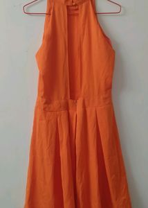 Orange Backless Dress