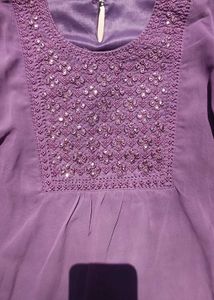 Purple Sheer Sleeve Top