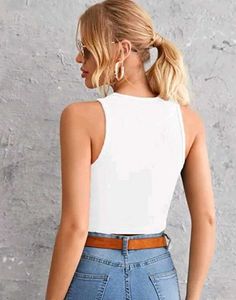 Tank Crop Top - Black &amp; White