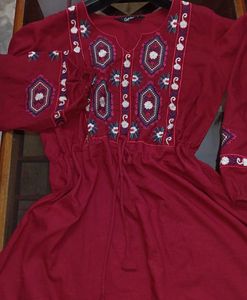 Embroidered Maroon Dress🎉