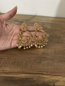 Gold Pearl Drop Earrings