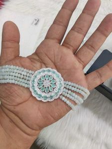 Silver Elegant Mint Choker Set