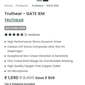 Truthear Gate IEM - Earphones