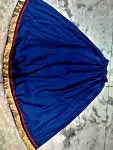 Blue Colour Satin Silk Skirt