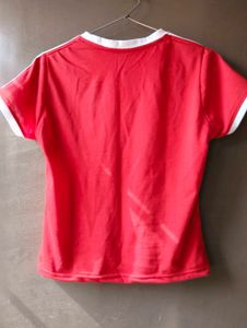 Red &amp; White Number Tee