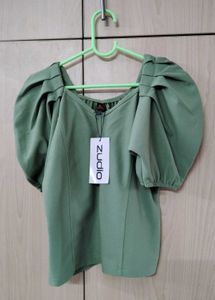 PUFF SHOULDER SEA GREEN TOP ❤️