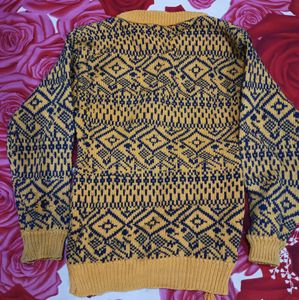 Yellow Sweater With Black Strips