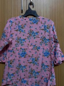Floral Print Beautiful Pink Top For Woman