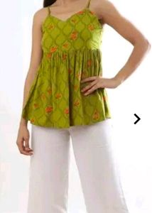 Olive Gree Printed Tunic