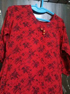 Pure Rayon High Quality Material Red Umbrella Kurt