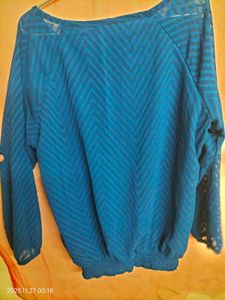 Stylish Teal Chevron Blouse