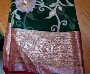 Banarasi Green &amp; Pink  Saree