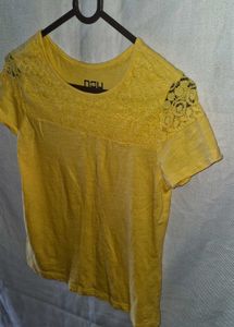 Yellow Lace Detail Tee