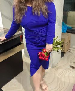 Royal Blue Ruched Dress