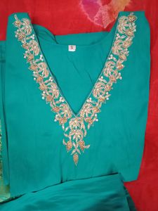 V Neck Trending Kurta Plazo Pant With Dupatta