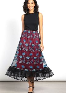 Floral Embroidered Skirt