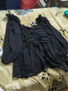 Chic Black Sheer Top