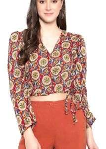 💥🆕️ Multicolour Tie UP Style Crop Top