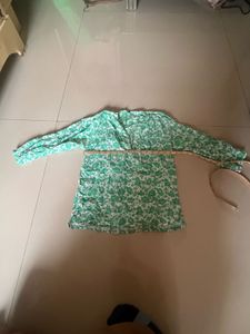 Floral Green Kurti college top