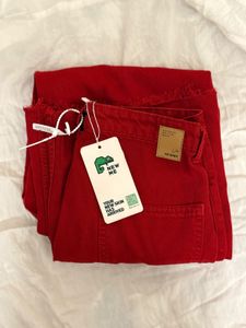 Red solid boot cut / straight Jeans