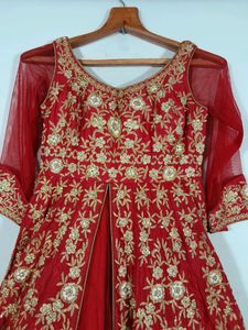 Gown With Dupatta Heavy Embroidered Ethnic Beauti