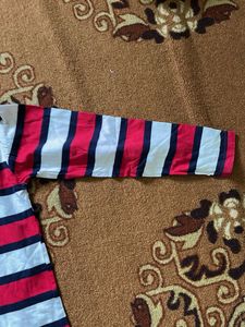 Striped Long Sleeve Polo