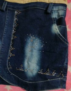 Denim Skirt Set with Jacket