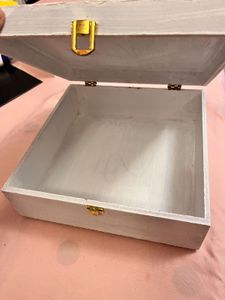 Rustic White Wooden Storage Box