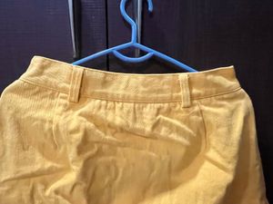 Sunny Yellow Denim Button-Front Mini Skirt