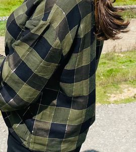 Checkered Olive Green Top