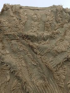 Brown Textured Knit Sweater