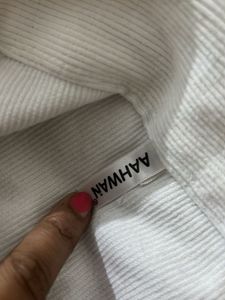 White Ribbed Crop Top