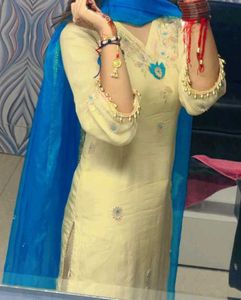 Elegant Embroidered Kurta With Salwar