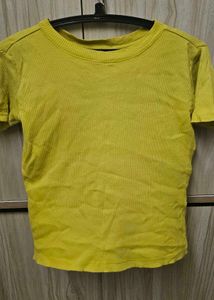 Yellow Ribbed T-Shirt