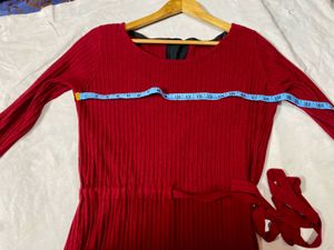 Branded Warm Maroon Fit Flare Dre