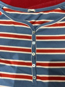 Striped Button-Up Top