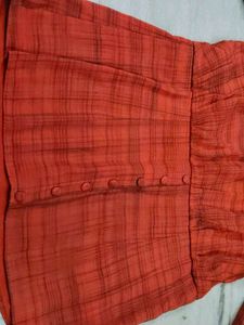 Orange Plaid Top