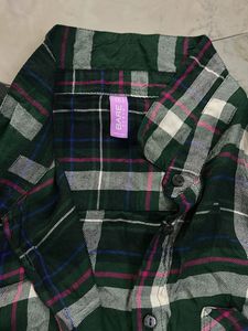 Green Plaid Flannel Shirt