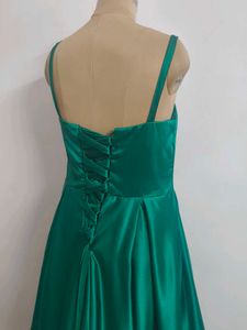 Emerald Green Satin Gown