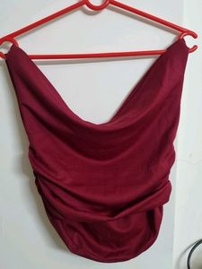 Burgundy Draped Top